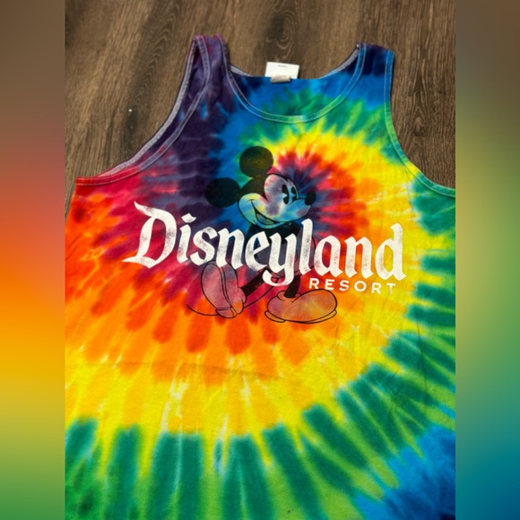 COPY - Rainbow tie dye Disneyland muscle t shirt size Large - Picture 9 of 16